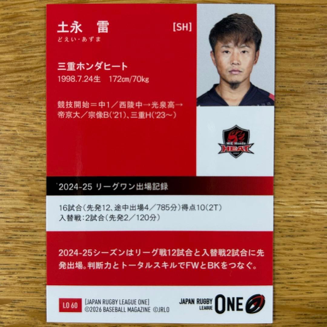 【7 Cards! Complete Set of Honda Heat!!】Japan Rugby League One 2026 BBM