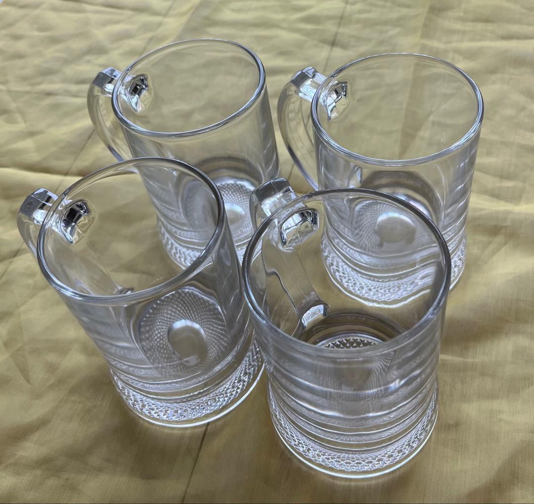 【Cheers!!】 Retro Beer Mugs with Handles, Set of 4