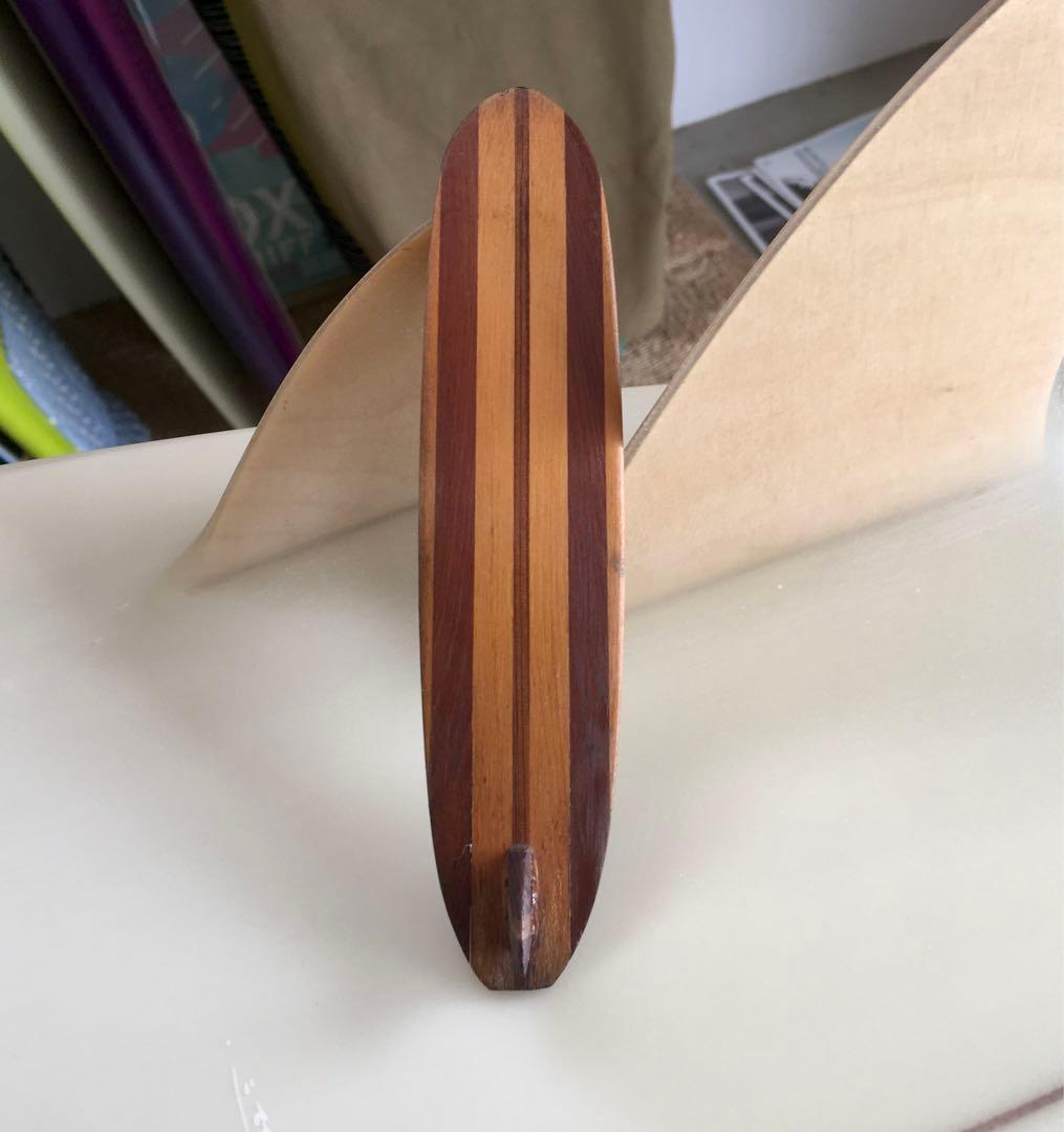 Miniature Surfboard - Wooden Stripe Design