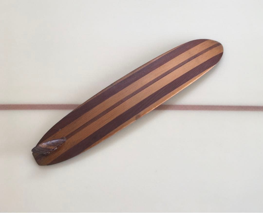 Miniature Surfboard - Wooden Stripe Design