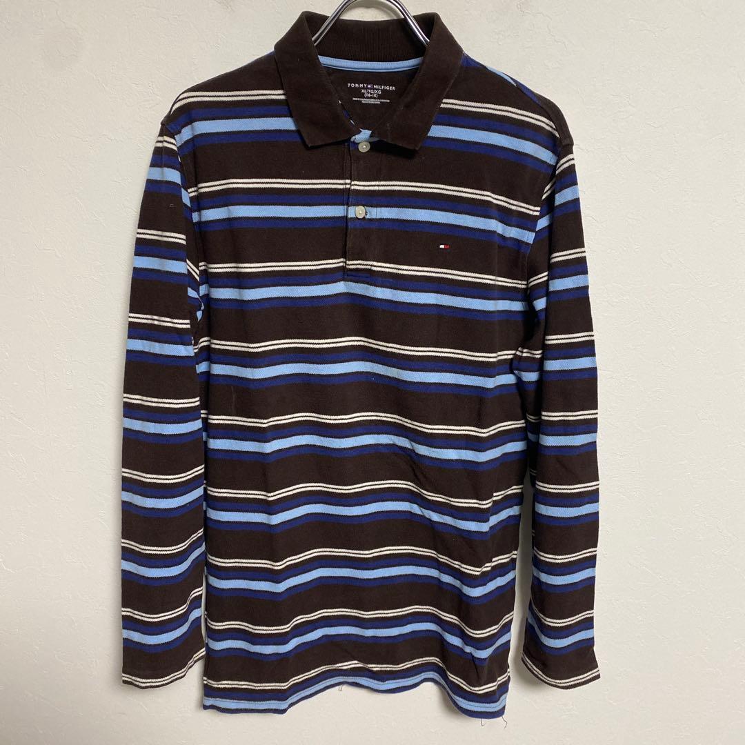 TOMMY HILFIGER Striped Long-Sleeve Polo Shirt XL
