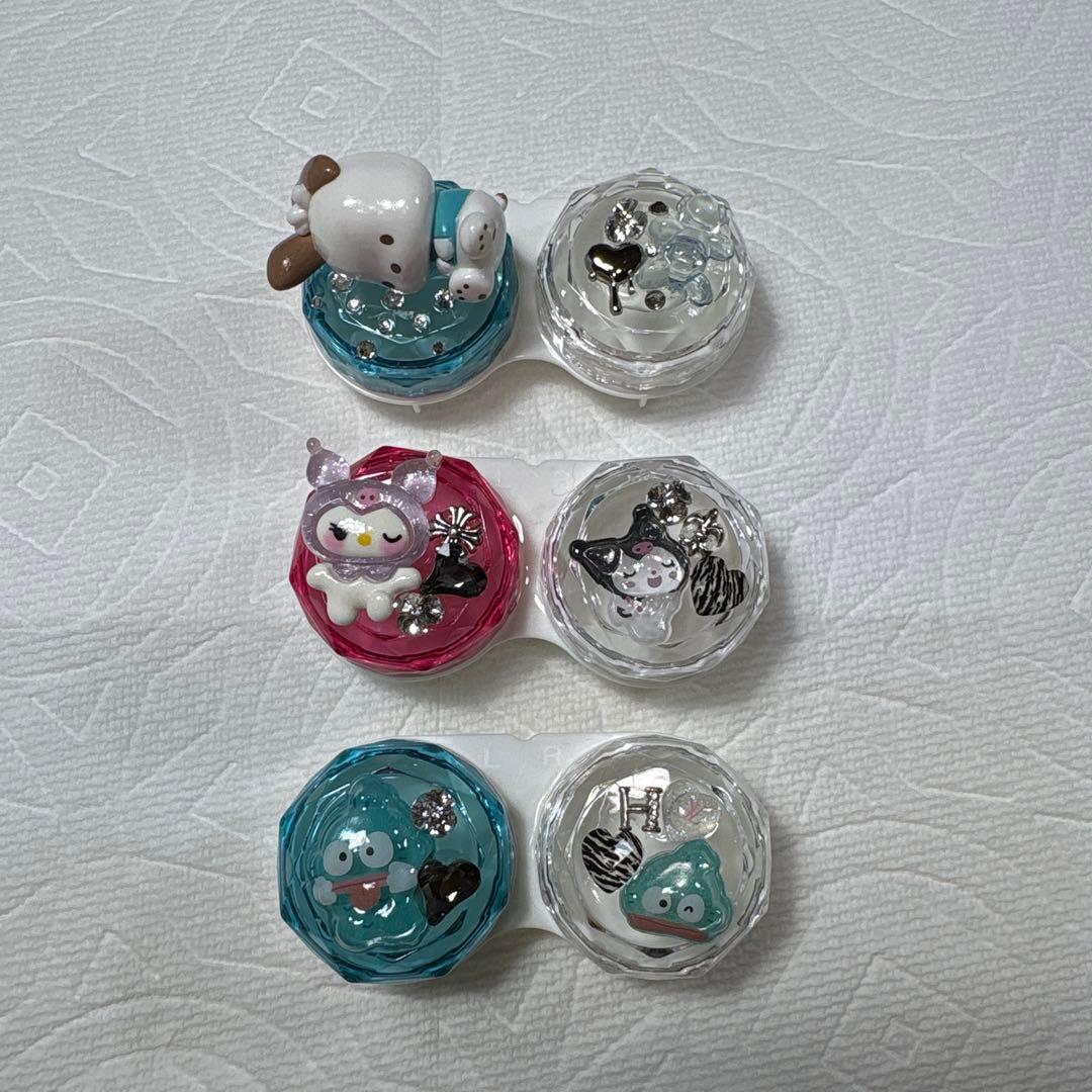 Colored contact lens case, contact lens case, decorated